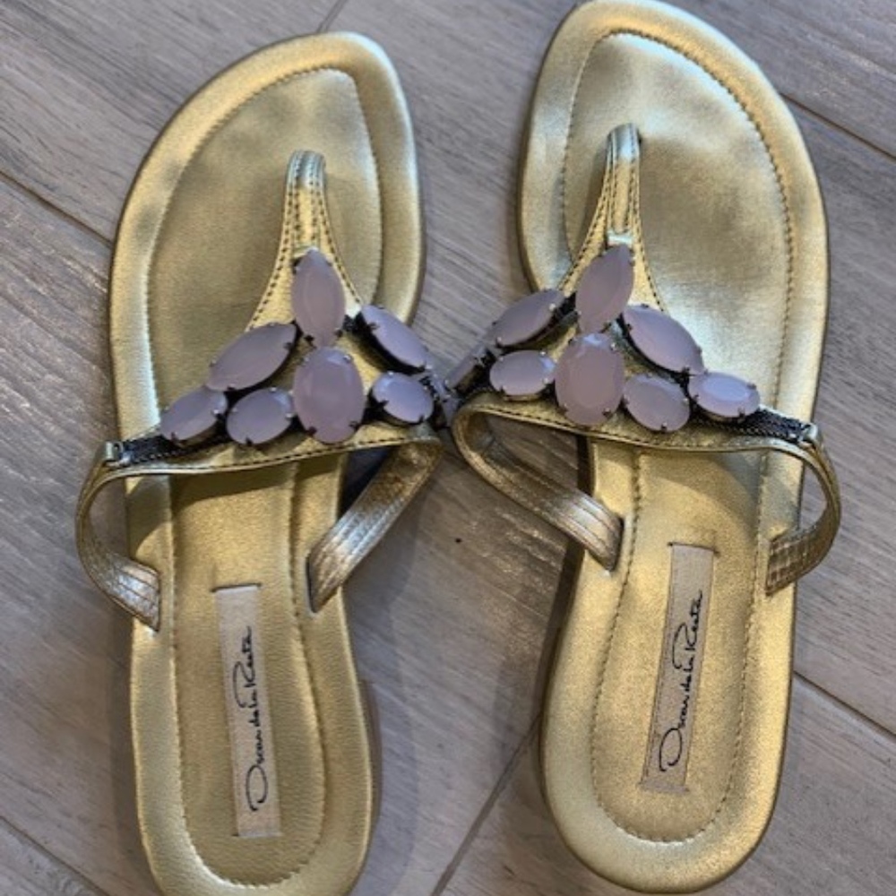 Oscar de la Renta thong flat sandals